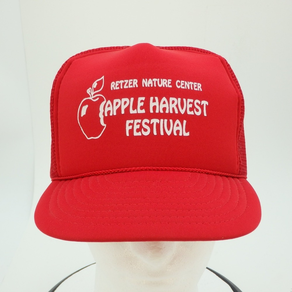 Vintage 90's Apple Harvest Festival Cap Hat Snapback San Sun Mesh Trucker WI